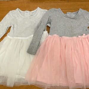 Carter's Gray and Pink Tulle Casual Dresses